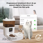 Hranitor și Adăpător Automat pentru Animale – Programabil, Cu Încărcare Duală, 4L (Hrană) + 1.5L (Apă) - imagine 3