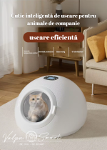 Uscător Inteligent pentru Pisici și Câini Mici, Silențios, cu Ventilație și Ioni Negativi – ValpaSmart - imagine 2