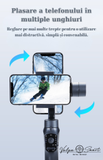Stabilizator Gimbal 3 Axe Profesional pentru Smartphone – Filmări Fluide, Moduri Cinematografice, Autonomie 10h, Control prin Aplicație | ValpaSmart - imagine 8