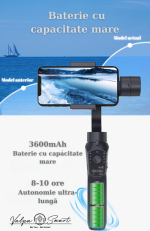 Stabilizator Gimbal 3 Axe Profesional pentru Smartphone – Filmări Fluide, Moduri Cinematografice, Autonomie 10h, Control prin Aplicație | ValpaSmart - imagine 10