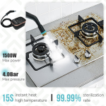 Aparat de Curățat cu Aburi , 1500W, Rezervor 1250ml, Presiune 4 Bar, Abur 105°C, Capete pentru Haine, Textile și Grăsimi - imagine 4