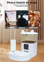 Hranitor și Adăpător Automat pentru Animale – Programabil, Cu Încărcare Duală, 4L (Hrană) + 1.5L (Apă) - imagine 4