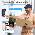 Videointerfon Inteligent Wi-Fi cu Cameră 160°, Control de pe Telefon și Deschidere Poartă – Model Premium IP55 - imagine 3