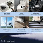 Aparat de Curățat cu Aburi , 1500W, Rezervor 1250ml, Presiune 4 Bar, Abur 105°C, Capete pentru Haine, Textile și Grăsimi - imagine 6