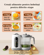 Aparat Preparare Mâncare Bebeluși 8-în-1 – Gătire & Mixare Automată - imagine 9