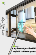 Aspirator Geamuri Wireless 3-in-1 – Curățare Fără Urme, Cap Flexibil 180°, Mâner Telescopic 133 cm, Ideal pentru Geamuri, Oglinzi, Pardoseli si Tavane| ValpaSmart - imagine 6
