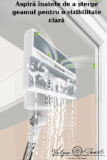 Aspirator Geamuri Wireless 3-in-1 – Curățare Fără Urme, Cap Flexibil 180°, Mâner Telescopic 133 cm, Ideal pentru Geamuri, Oglinzi, Pardoseli si Tavane| ValpaSmart - imagine 7