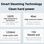 Aparat de Curățat cu Aburi , 1500W, Rezervor 1250ml, Presiune 4 Bar, Abur 105°C, Capete pentru Haine, Textile și Grăsimi - imagine 9