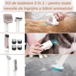 Mașină de Tuns și Perie de Îngrijire cu Aspirator 5în1 pentru Animale și Textile | ValpaSmart - imagine 10