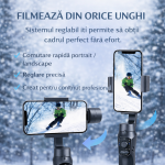 Stabilizator Gimbal 3 Axe Profesional pentru Smartphone – Filmări Fluide, Moduri Cinematografice, Autonomie 10h, Control prin Aplicație | ValpaSmart - imagine 6