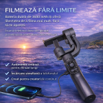 Stabilizator Gimbal 3 Axe Profesional pentru Smartphone – Filmări Fluide, Moduri Cinematografice, Autonomie 10h, Control prin Aplicație | ValpaSmart - imagine 8