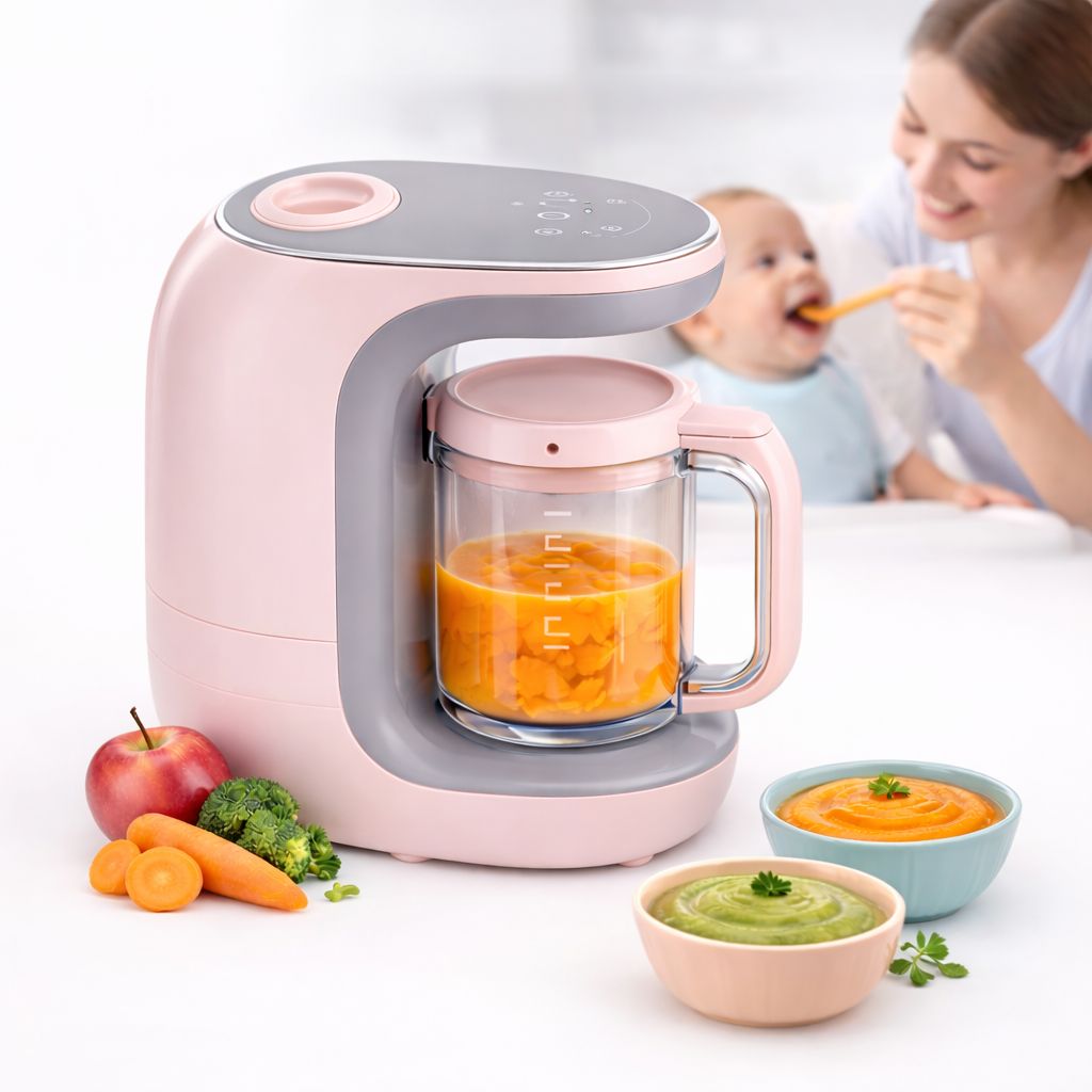 WhatsApp Image 2026-03-17 at 23.36.21 Aparat 8‑în‑1 pentru preparat mâncare bebeluși – aburire, blendare, sterilizare, auto‑curățare | ValpaSmart - imagine 1