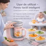 Aparat 8‑în‑1 pentru preparat mâncare bebeluși – aburire, blendare, sterilizare, auto‑curățare | ValpaSmart - imagine 3