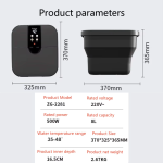 Găleată de Hidromasaj pentru Picioare cu Temperatură Constantă 38–48°C, Masaj Electric 3D Tai Chi, Bile Rotative, Telecomandă, Ecran Tactil LCD, Pliabilă - imagine 12