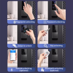 Yală Inteligentă de Exterior, Impermeabilă, cu Amprentă, Cod, Card, Cheie și Control din Aplicație, Autonomie 8–10 Luni, Instalare Fără Cabluri - imagine 5