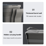 Găleată de Hidromasaj pentru Picioare cu Temperatură Constantă 38–48°C, Masaj Electric 3D Tai Chi, Bile Rotative, Telecomandă, Ecran Tactil LCD, Pliabilă - imagine 8