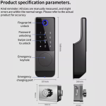 Yală Inteligentă de Exterior, Impermeabilă, cu Amprentă, Cod, Card, Cheie și Control din Aplicație, Autonomie 8–10 Luni, Instalare Fără Cabluri - imagine 12