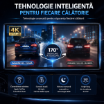 Camera Auto ValpaSmart Tip Oglinda 4K UHD + 1080P, Ecran IPS Touch 11.26”, Wireless CarPlay & Android Auto, WiFi, Dual Camera Fata/Spate, Senzor Sony IMX415, Night Vision WDR, Unghi 170°, Senzor G, Asistenta Parcare, FM Transmitter - imagine 2