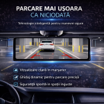 Camera Auto ValpaSmart Tip Oglinda 4K UHD + 1080P, Ecran IPS Touch 11.26”, Wireless CarPlay & Android Auto, WiFi, Dual Camera Fata/Spate, Senzor Sony IMX415, Night Vision WDR, Unghi 170°, Senzor G, Asistenta Parcare, FM Transmitter - imagine 4