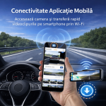 Camera Auto ValpaSmart Tip Oglinda 4K UHD + 1080P, Ecran IPS Touch 11.26”, Wireless CarPlay & Android Auto, WiFi, Dual Camera Fata/Spate, Senzor Sony IMX415, Night Vision WDR, Unghi 170°, Senzor G, Asistenta Parcare, FM Transmitter - imagine 6