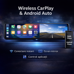 Camera Auto ValpaSmart Tip Oglinda 4K UHD + 1080P, Ecran IPS Touch 11.26”, Wireless CarPlay & Android Auto, WiFi, Dual Camera Fata/Spate, Senzor Sony IMX415, Night Vision WDR, Unghi 170°, Senzor G, Asistenta Parcare, FM Transmitter - imagine 9
