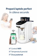 Espressor Lapte Praf pentru Bebelusi si Copii, Valpa Smart, Aplicatie Mobila, wi-fi, Setare personalizata a portiei, Temperatura Reglabila, Apa Calda, Autocuratare, Functionare Silentioasa,1,8 L, Alb - imagine 2